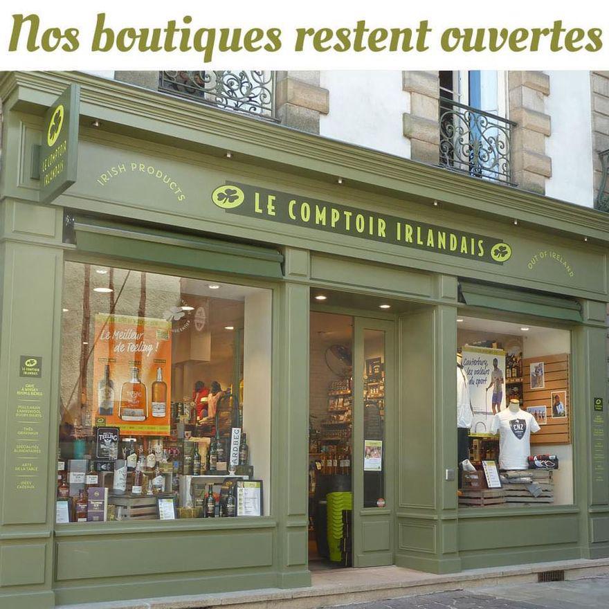 Votre boutique Le Comptoir Irlandais (15 place de la Cathédrale à Toulon) reste ouverte pour vos achats.