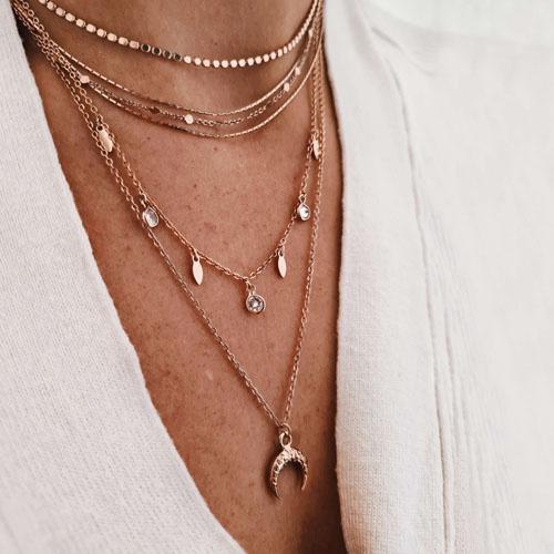 Collier Comète or rose 1