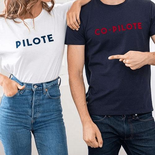 Tee Shirt mixte Pilote Le Slip Français 3