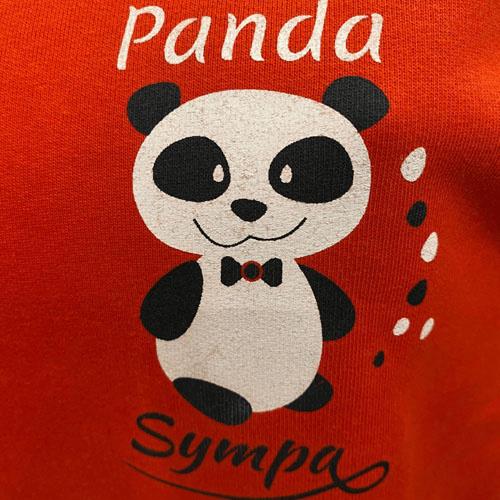 Sweat shirt unisexe bio "Panda Sympa" rouge by LMS 3